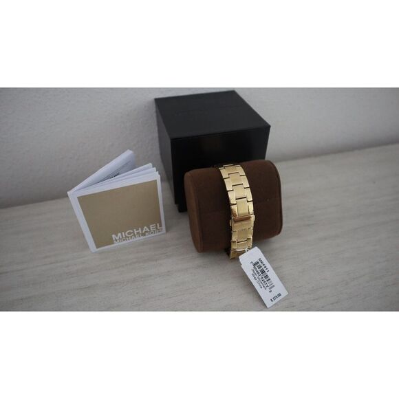 Michael Kors MK6911 Women Runway Three-Hand Gold-Tone Stainless Steel Watch $225 - Picture 10 of 11